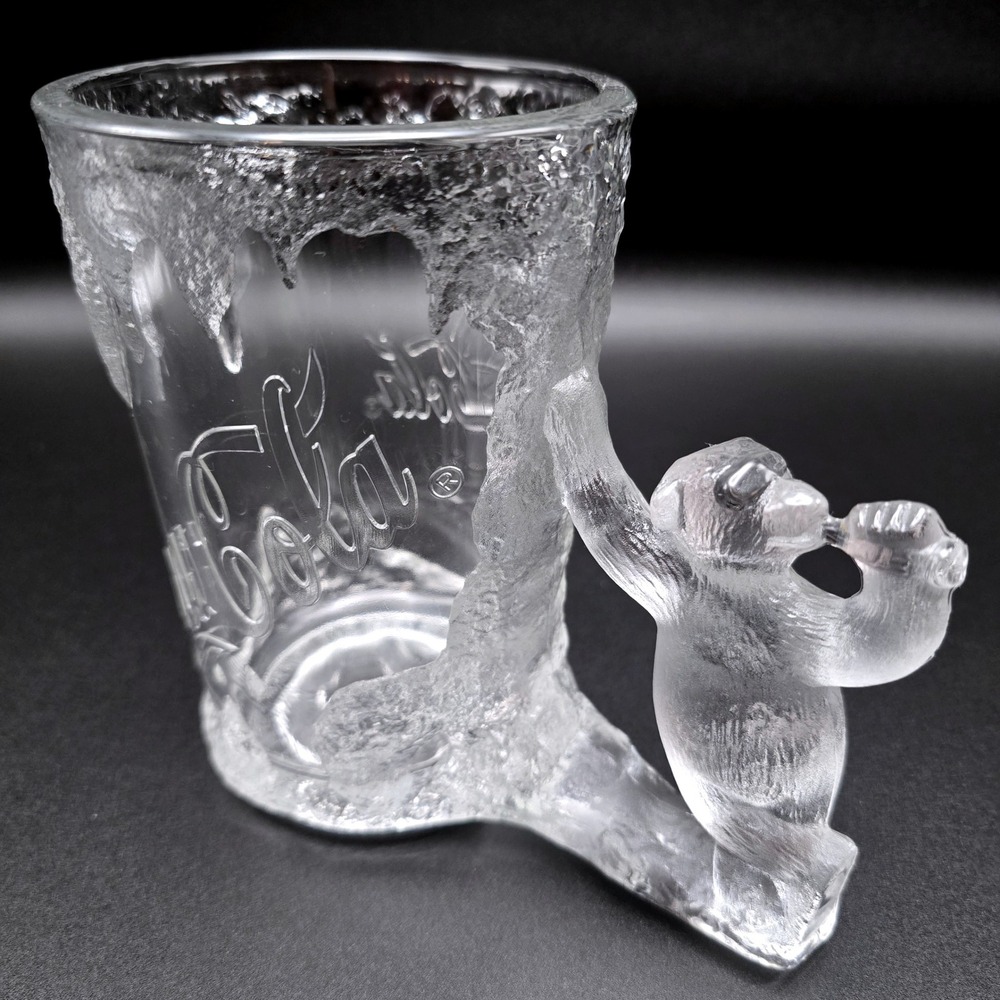 Vintage 1997 Coca-Cola Polar Bear Glass Mug Frosted Icicle Arctic Collectible‎